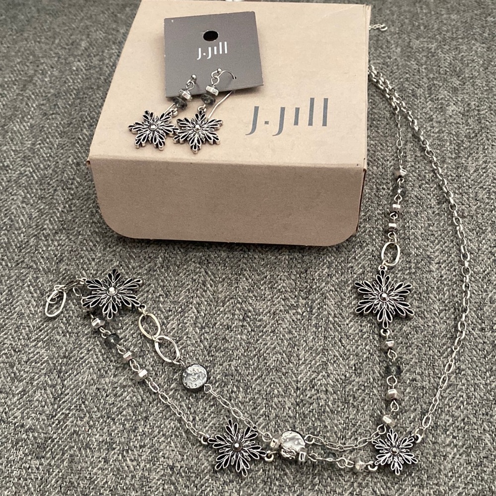 NIB J. Jill long necklace and earrings.